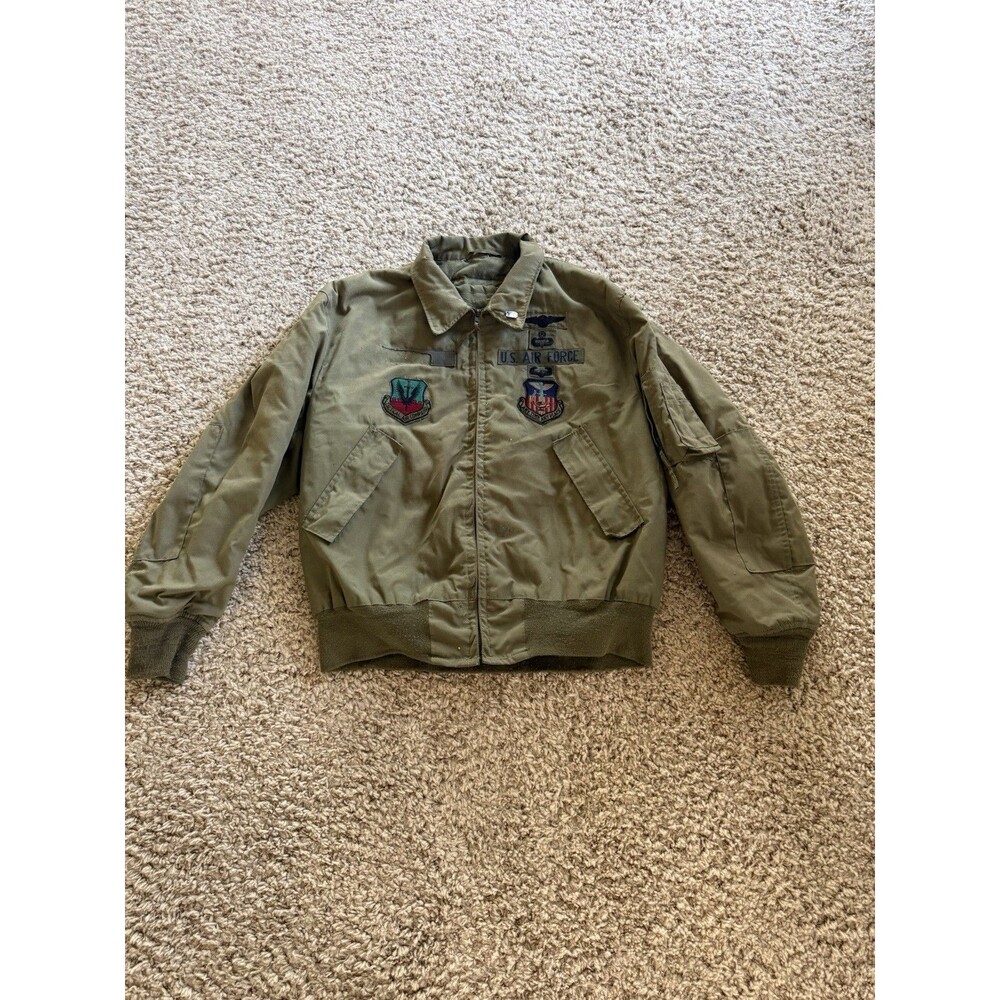 Vintage 1986 Alpha Industries USAF Aramid Tanker Jacket XL Long Patches
